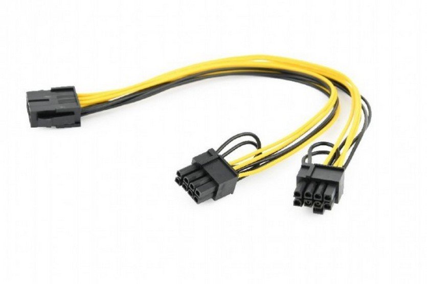 Переходник питания Cablexpert ATX 8pin-2 x 6+2pin F/M 0.3m (CC-PSU-85)