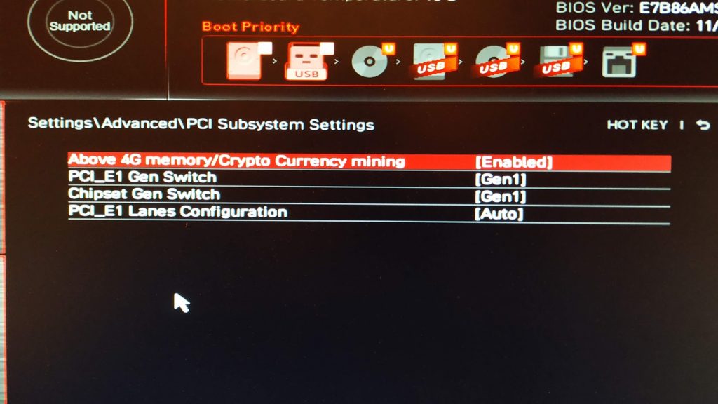 Settings\Advanced\PCI Subsystem Settings
