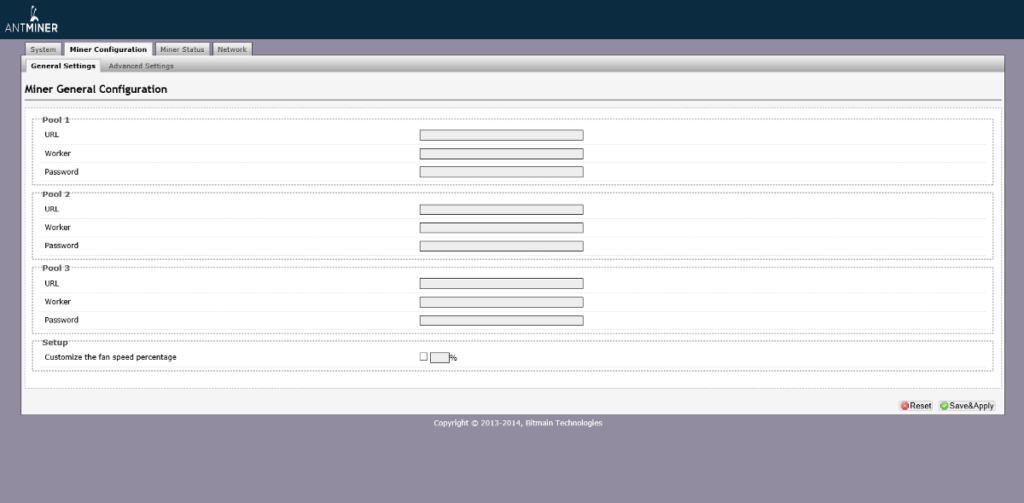 Antminer General Configuration