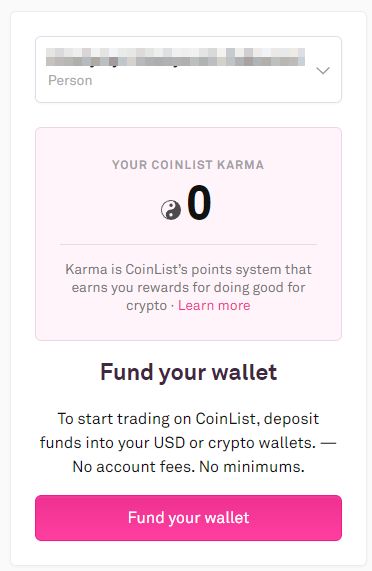 Початкова Karma на Coinlist