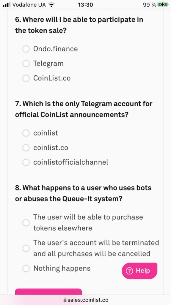 Опрос проекта на Coinlist 6-8