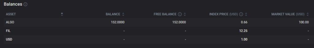 Balances on Coinlist Pro