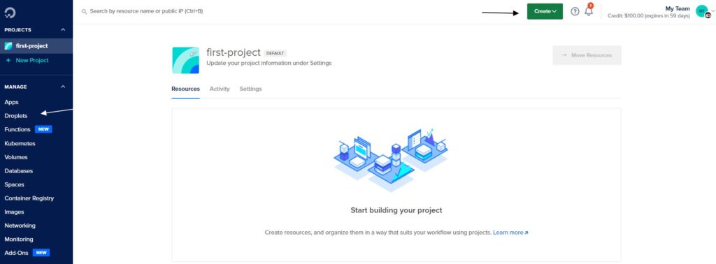 Projects on DigitalOcean