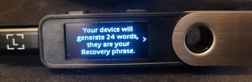 Генерация 24 слова на Ledger