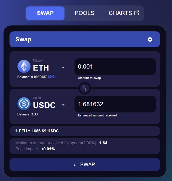 Обмінюємо на mySwap DEX