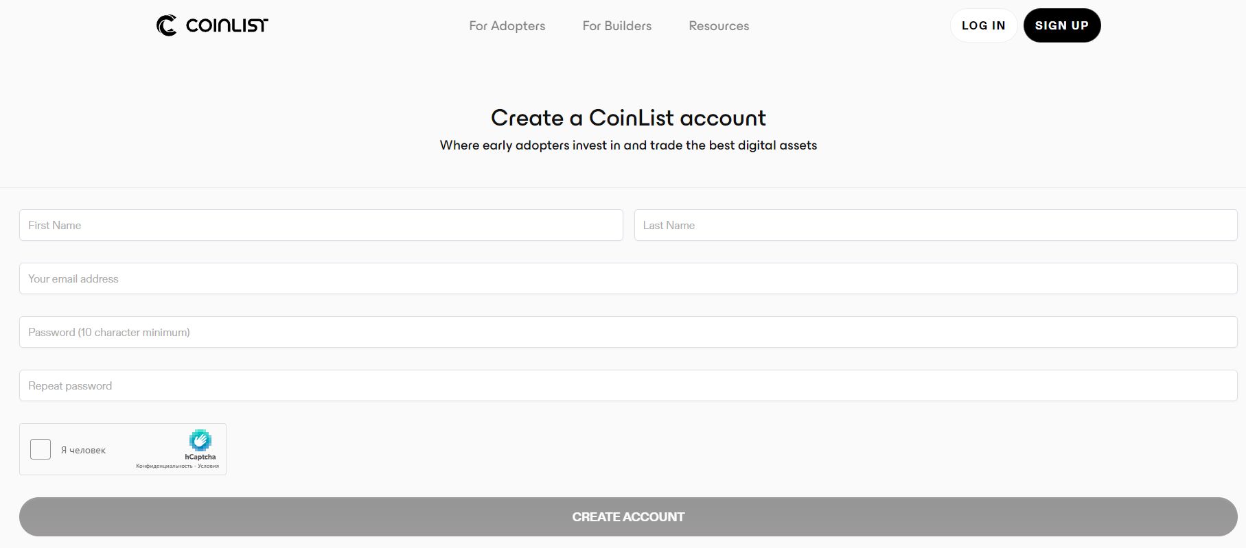 coinlist регистрация