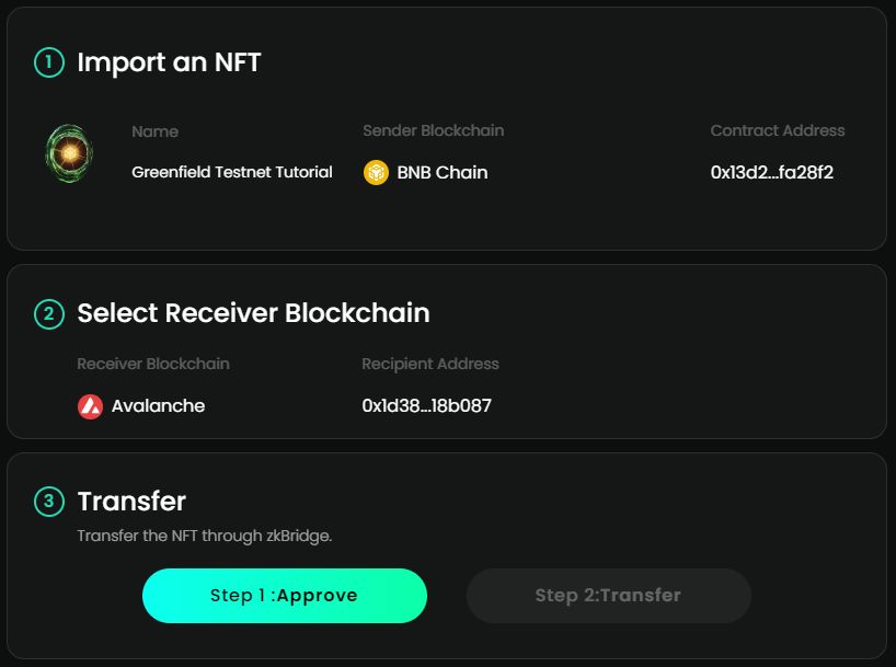 Подтверждаем транзакцию по переводу NFT в Polyhedra