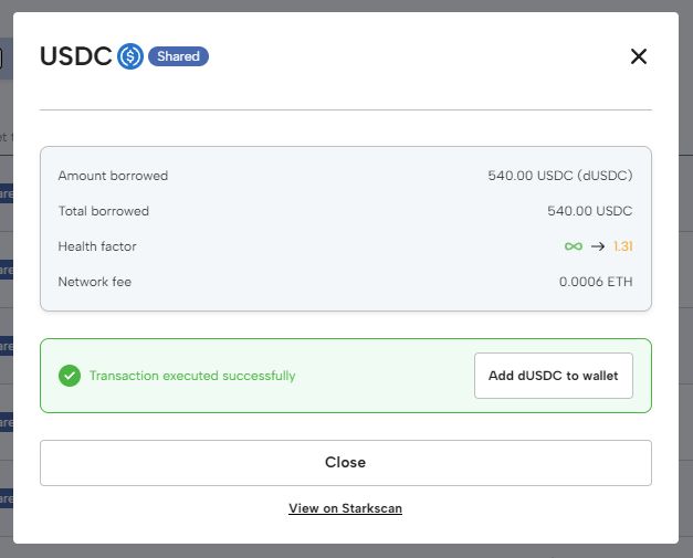 Add dUSDC to wallet