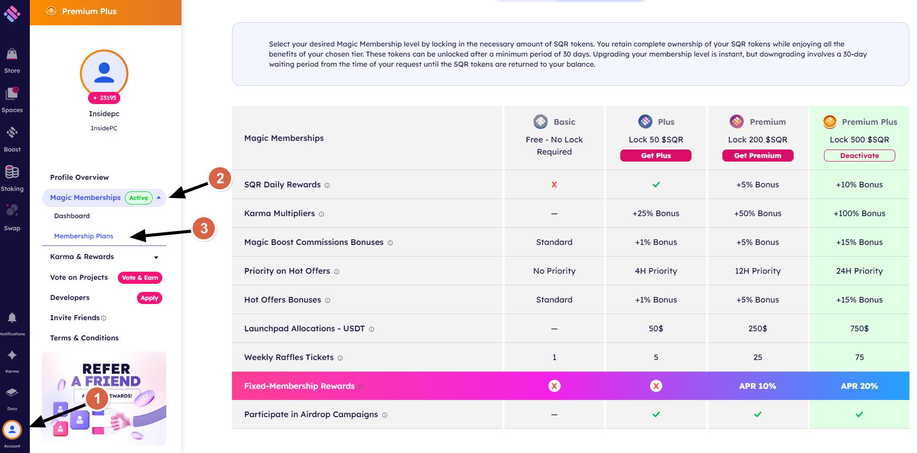 Подключаем Membership Plans