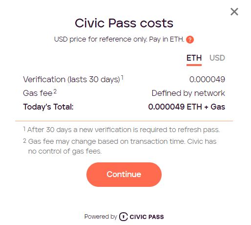 Civic Pass costs