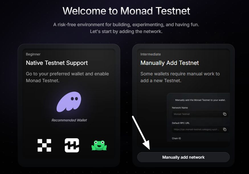 Добавляем сеть Monad Testnet в кошелек