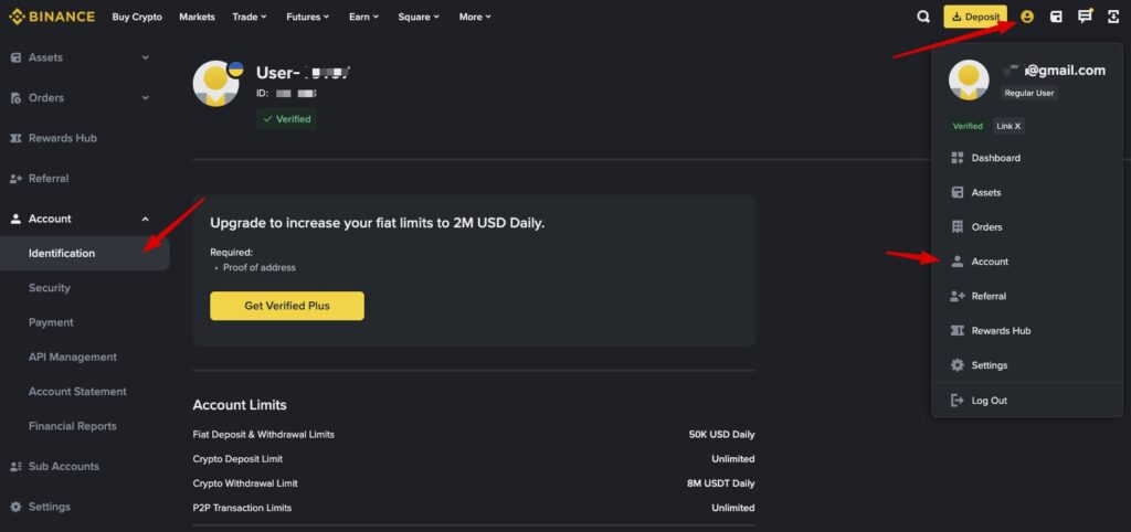 Верификация аккаунта на Binance
