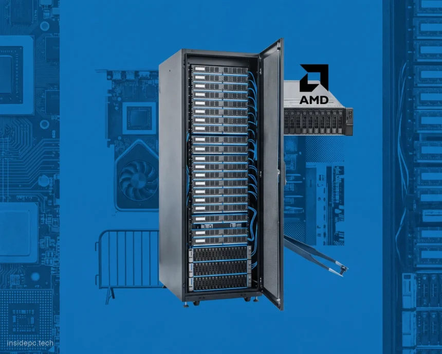 AMD зашла на территорию Nvidia целой стойкой: 72 ускорителя MI455X и 31 ТБ памяти HBM4 в одном шкафу